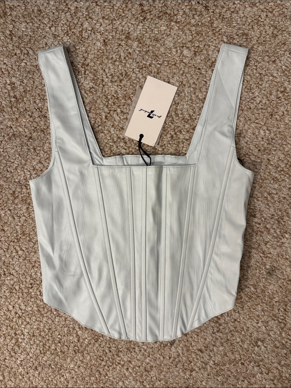 7 For All Mankind Sky Blue Corset Blouse